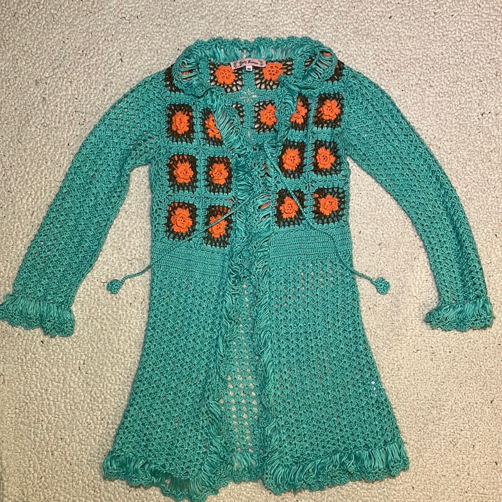 Young Essence Crochet Medium Open Cardigan